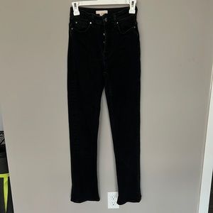 Faded black H&M split hem flare jeans